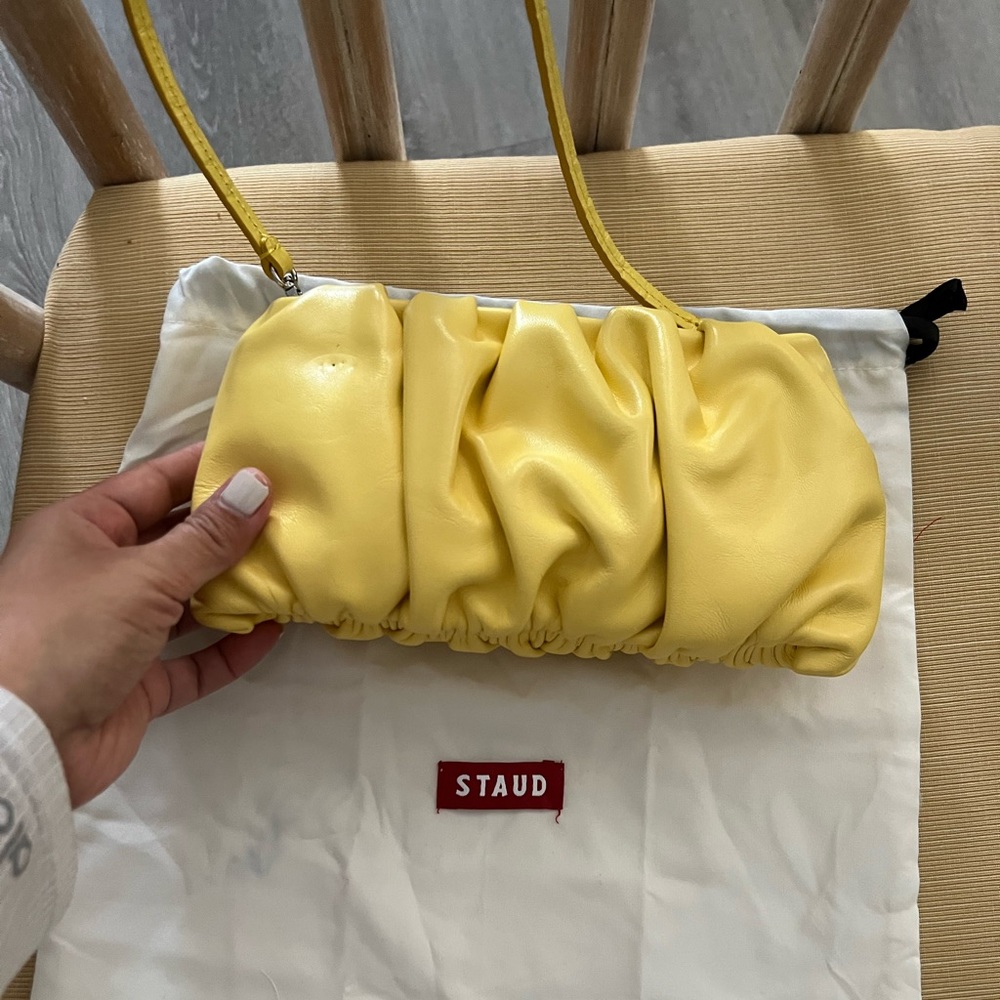 STAUD Yellow Gathered Clutch